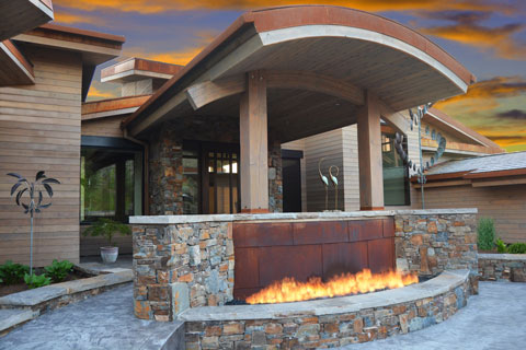Kevin Price Designs - Red Ledges 110 near Park City, Utah Entry Way Fire Feature